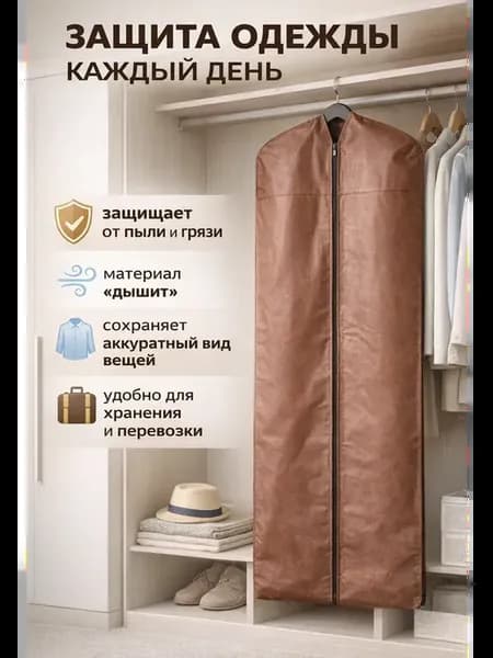 Чехол для одежды на молнии