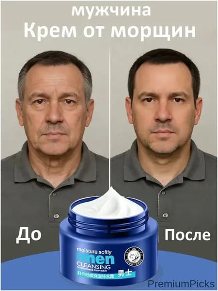 Антивозрастной мужской крем против морщин не скрывает, а реально уменьшает глубокие морщины, подтягивает ко