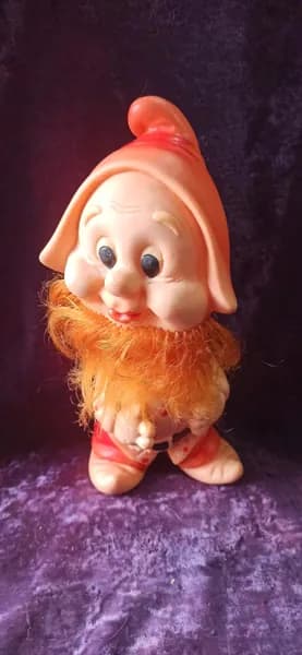 Винтажная советская резиновая игрушка гном, 25 см