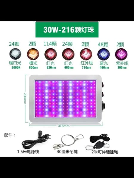 LED фитолампа водонепроницаемая полная спектр для рассады