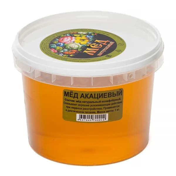 Мед натуральный акациевый "Пчелка Золотая", 1 кг