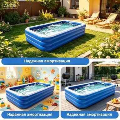 Большой надувной бассейн для детей и взрослых, прочный из ПВХ, для дома и дачи