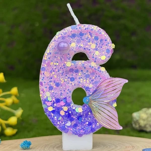 Свечи для торта цифра 0, цифра 1 "6", 7.5 см х 4 см, 1 шт