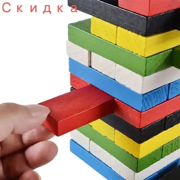 Настольная игра башня деревянная Дженга, падающая