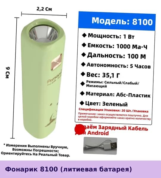 Яркий светодиодный фонарик для походов, компактный и долговечный