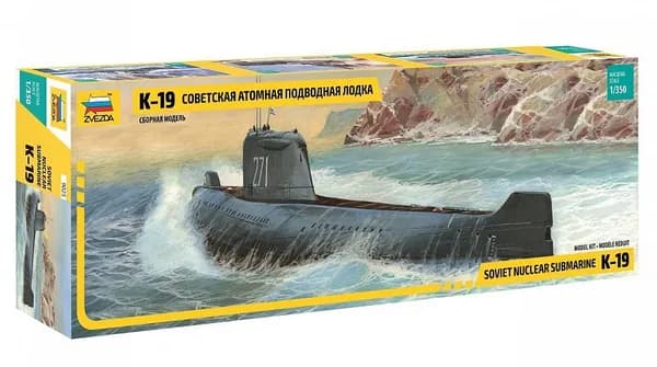 ЗВЕЗДА 9025 К-19 Советская атомная подводная лодка. Сборная модель в масштабе 1/350.