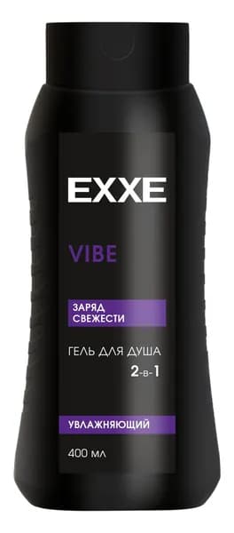EXXE Гель для душа мужской 2в1 Для волос и тела Увлажняющий Men Vibe 400мл