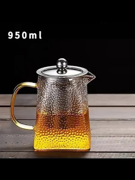 Чайник с фильтром стекло 0 5л Цв 950мл