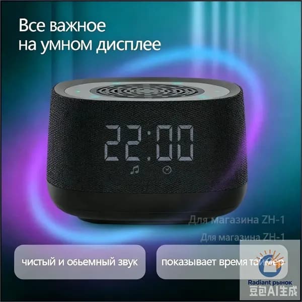 Умная голосовая колонка с голосовым помощником, мощность динамика 10 Вт, песочный цвет, беспроводной динамик для дома, таймер и музыка, популярная модель 2026