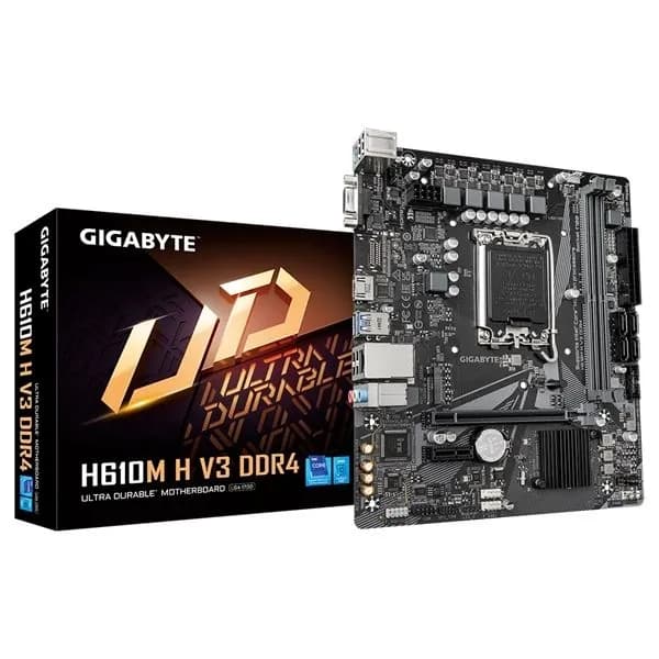 Материнская плата Gigabyte H610M H V3 DDR4 Soc-1700 Intel H610 2xDDR4 mATX AC 97 8ch(7.1) GbLAN+VGA+HDMI