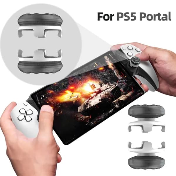Накладки на джойстик для PS5 Portal и Steam Deck, прозрачные чёрные, высокая и низкая