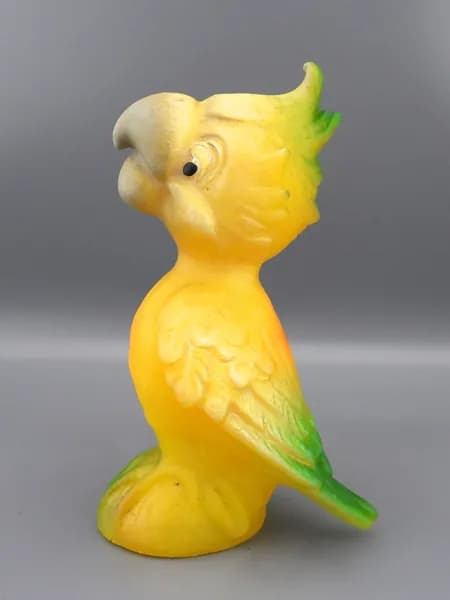 ПОПУГАЙ игрушка резиновая с пищалкой СССР 13,5 см