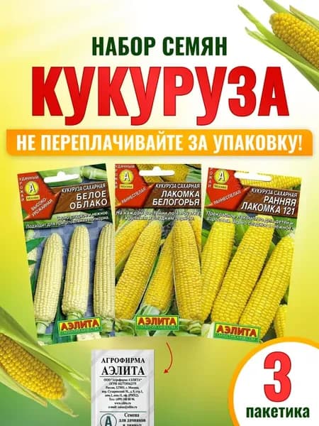 Семена кукурузы сахарной скороспелой 3 шт