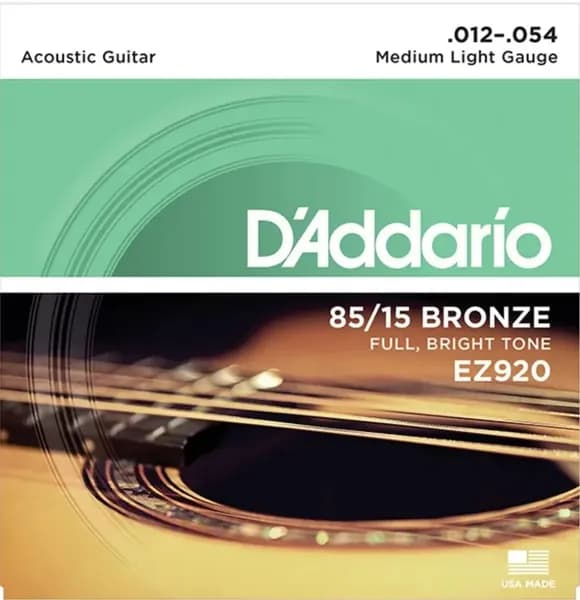 Комплект струн для акустической гитары Daddario 85/15 Bronze EZ920, Daddario комплект 6 струн