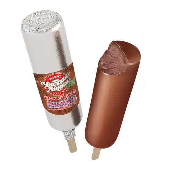 Эскимо шоколадное в шоколадной глазури Российское 80 г, Чистая Линия
