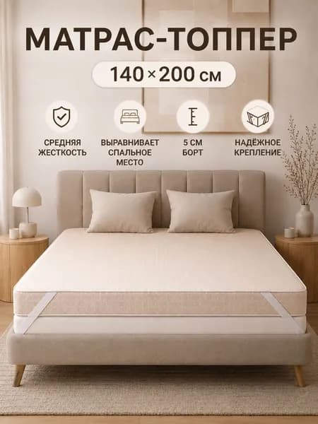 IMTEX HOME Топпер-наматрасник, Беспружинный, 140х200 см