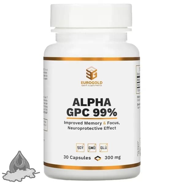 Euro Gold ALPHA GPC 99% Альфа ГПС 99% 300мг 30 капсул