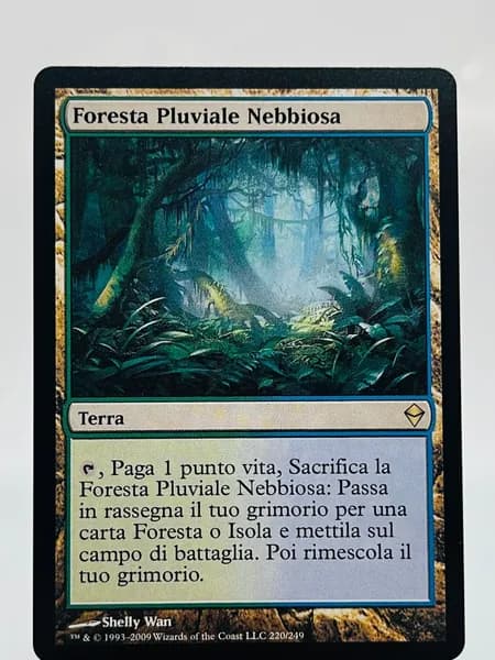 Магия сбора прокси-карт Высококачественные нефольговые Misty Rainforest ZEN #220 Italian
