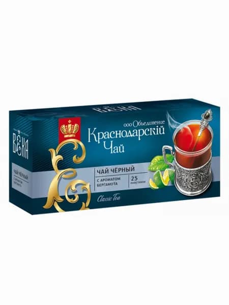 Чай Краснодарский черный с ароматом бергамота пакетированный, (25 шт.)