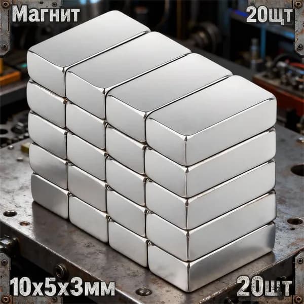Квадратный магнит для инструментов, 10х5х3мм, 20 шт