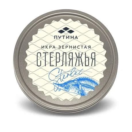 Икра черная Путина стерляжья зернистая, 125г