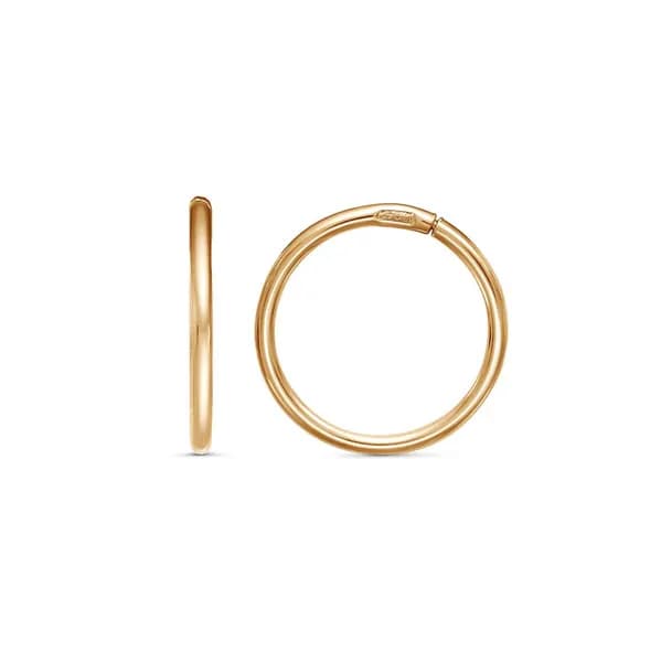 Серьги конго 10 мм из золоченого серебра