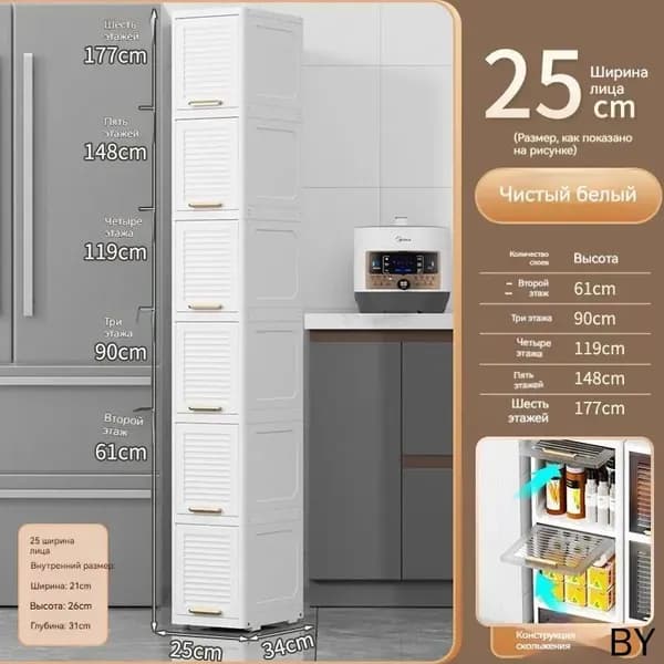 Тумба для ванной,, 25х34х177 см