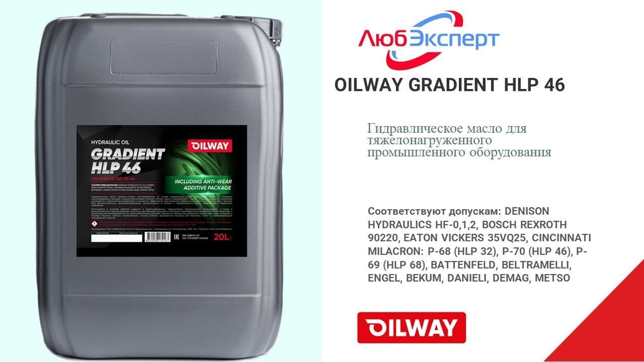 OilWay GRADIENT HLP 46 (20л) Гидравлическое масло