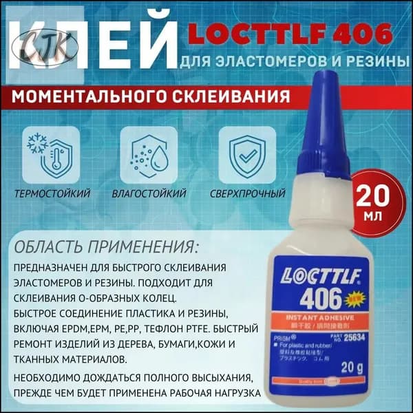 LOCTTLF Клей автомобильный Готовый раствор, 406 мл, 1 шт.