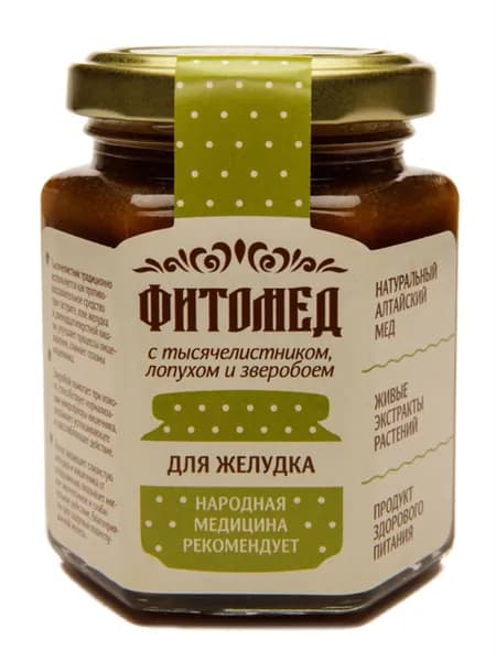 ДЛЯ ЖЕЛУДКА фитомёд с уникальными алтайскими травами от бренда "ПЧЕЛА и человек", вес 230 гр