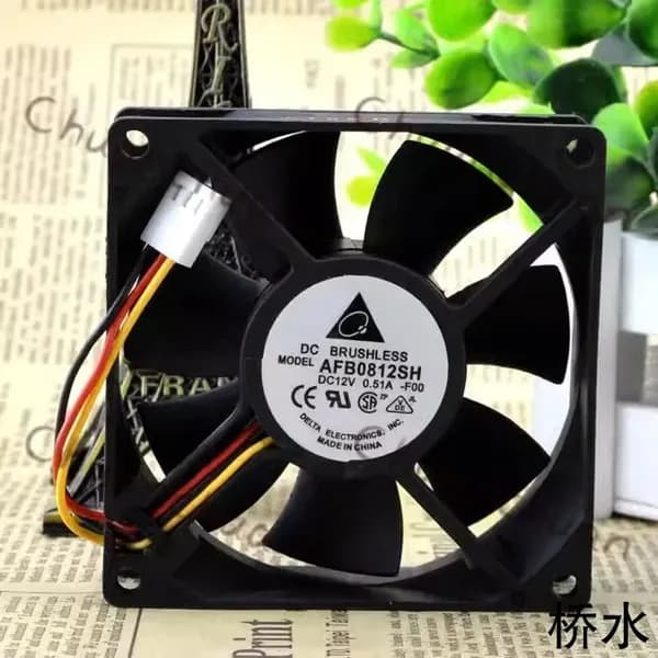 AFB0812SH 80*80*25mm 12V 0.51A 2 Pin Двухшариковый подшипник Вентилятор охлаждения
