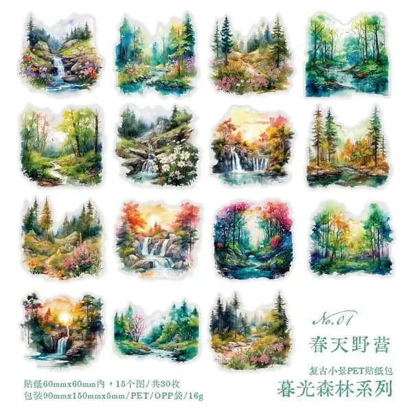 30pcs/сумка Twilight Forest Скрапбукинг Декоративные Наклейки