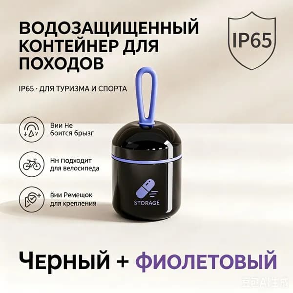 Портативный герметичный контейнер для таблеток с защитой , съемный ремешок, одно отделение, 4 цветовых варианта, вес 28 г, органайзер для лекарств и витаминов в поездки