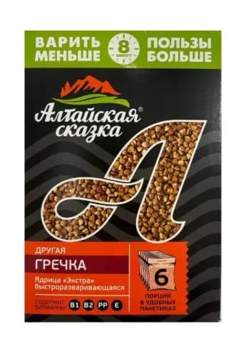 Алтайская сказка Гречка ядрица экстра, в уп 6пак по67 г, 1уп