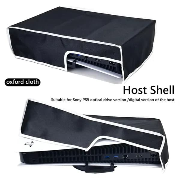 Чехол-пылезащита для PS5 Slim, горизонтальный, из оксфордской ткани, чёрный