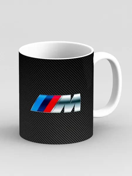 Кружка "BMW БМВ M логотип карбон"