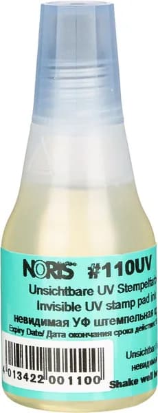 Краска штемпельная NORIS флуоресцентная 110UVA на водной основе, видимая в УФ-лучах 25 мл, Германия