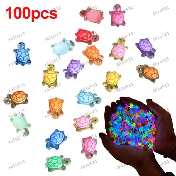 Светящиеся в темноте мини-черепашки из смолы, 1,3 см, 100 шт.