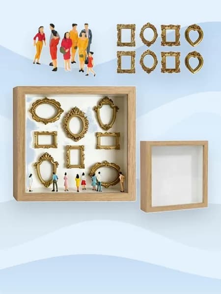 Миниатюрная фоторамка-теневой бокс DIY, Дерево без света
