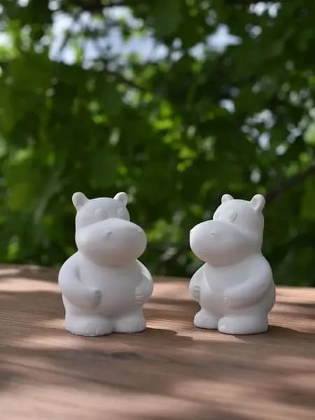 Бегемот фигурка для раскраски из гипса