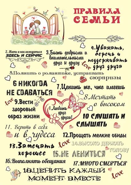 Leo Постер "Правила Семьи", 29 см х 42 см