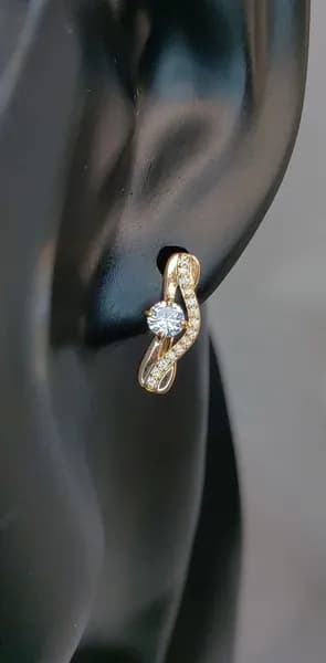 CATALONY Серьги ювелирные Классические Серебро позолоченное 925 пробы