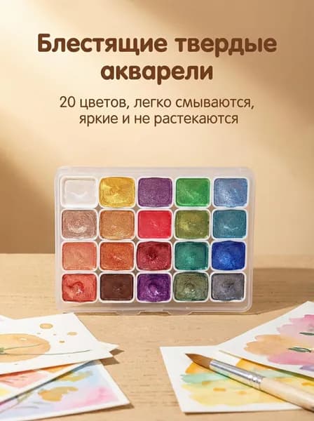 Краски акварельные 1 шт., 3.1 мл./ 50 г.