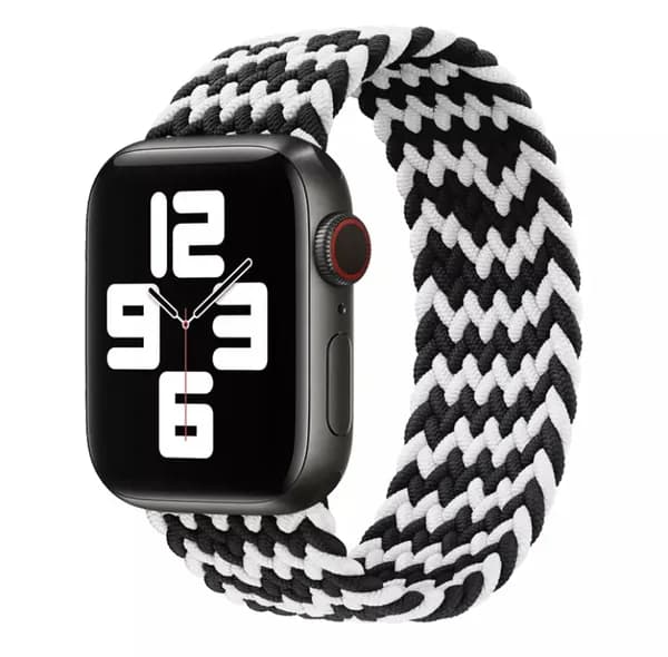 Нейлоновый монобраслет для Apple Watch 38/40/41мм, черный-белый , 145мм