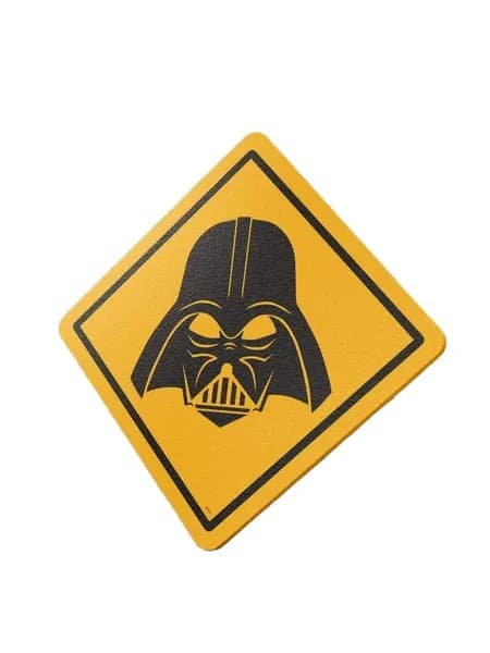 Табличка "Осторожно, Дарт Вейдер" Star Wars шуточная прикольная табличка на дверь и стену, для офиса и дома, декоративный знак, Металл, 20х20 см.