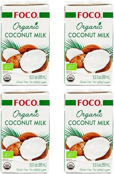 Кокосовое молоко FOCO, жирность 10-12%, 250 мл х 4 шт