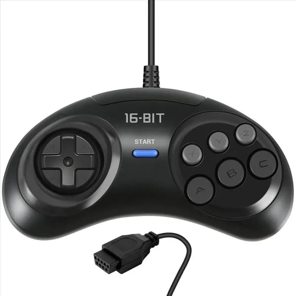 Игровой контроллер, 2 шт. для "SEGA Genesis" / 16-bit рукоятка, 6-кнопочный геймпад, черный