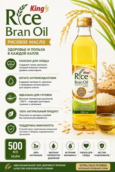 Масло из рисовых отрубей King Rice Bran Oil 500 мл