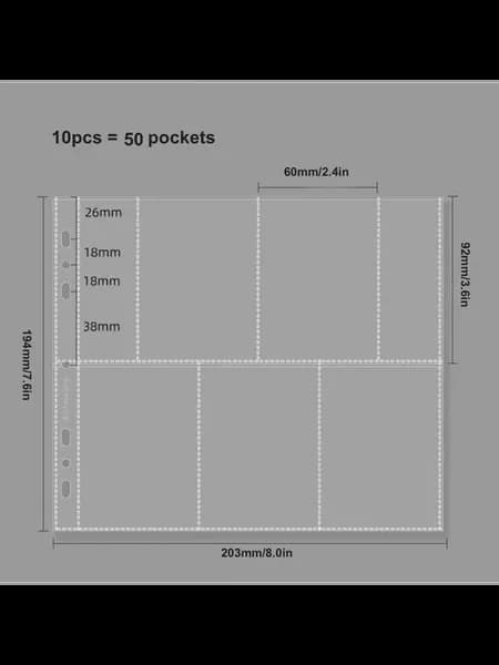 Фотоальбом для Kpop карточек Серый, 3in 5pocket 10pcs