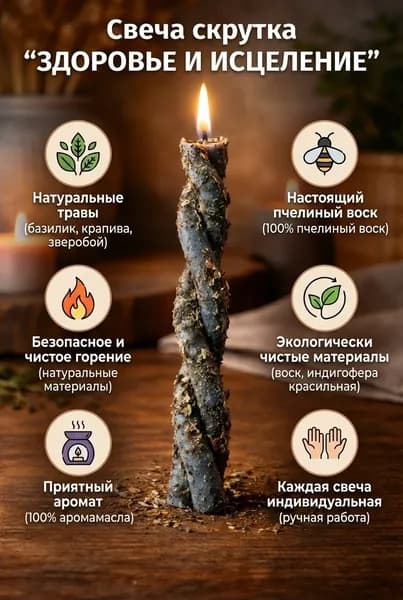 Свеча скрутка "Здоровье и исцеление"